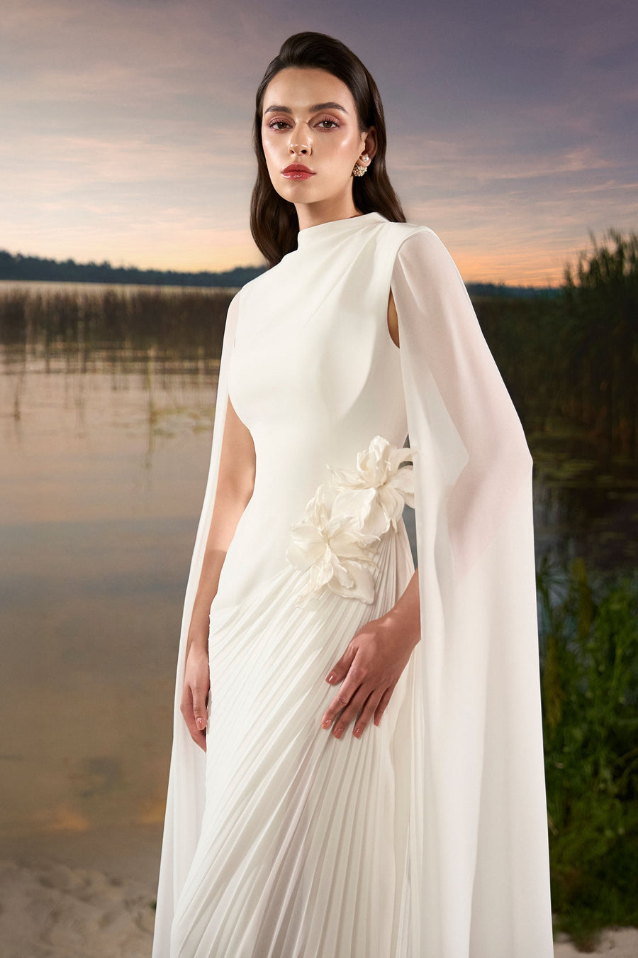 Elune Cape Sleeve Maxi Dress 4