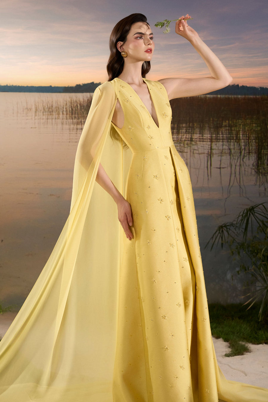 Elodie Cape Sleeve Maxi Dress 4