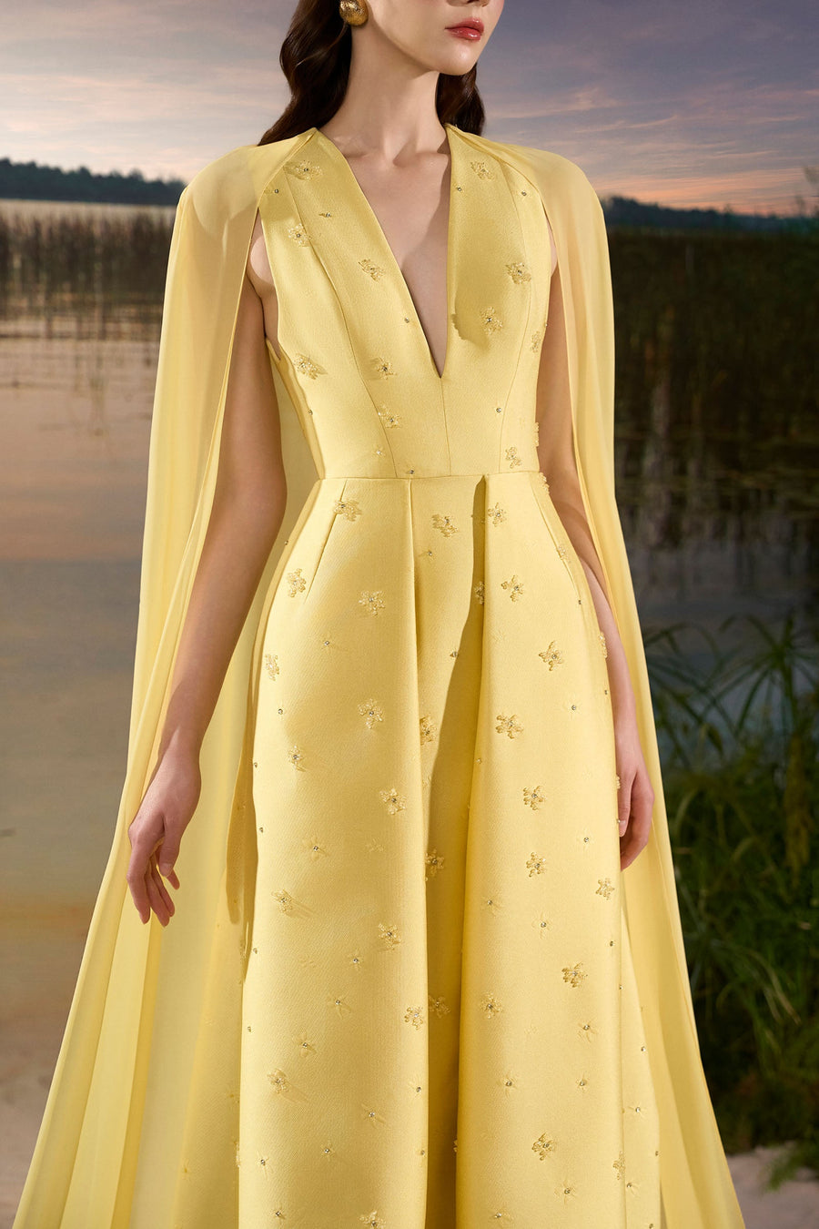 Elodie Cape Sleeve Maxi Dress 5
