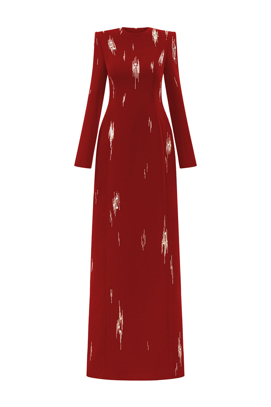 Ismael Sheath Stone Velvet Satin Floor Length Dress 9