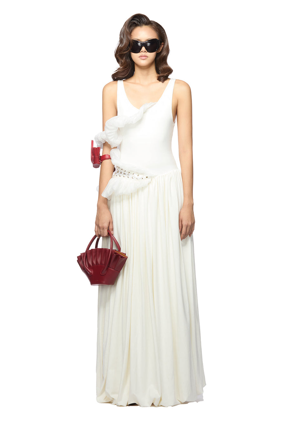 Bessie Gathered Scoop Neck Spandex Maxi Dress Maxi Dress DAS LA VIE