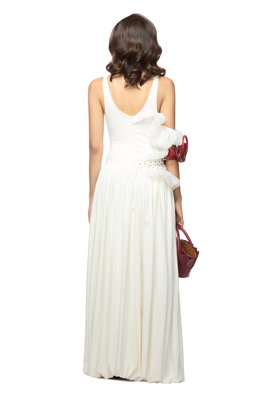 Bessie Gathered Scoop Neck Spandex Maxi Dress Maxi Dress DAS LA VIE