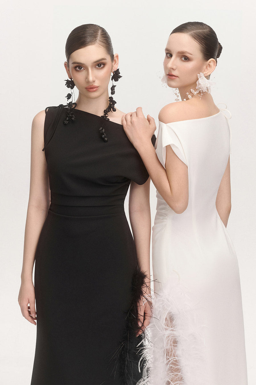 La Feme Sheath Side Slit Cotton Blend Ankle Length Dress Maxi Dress Arti Apparel
