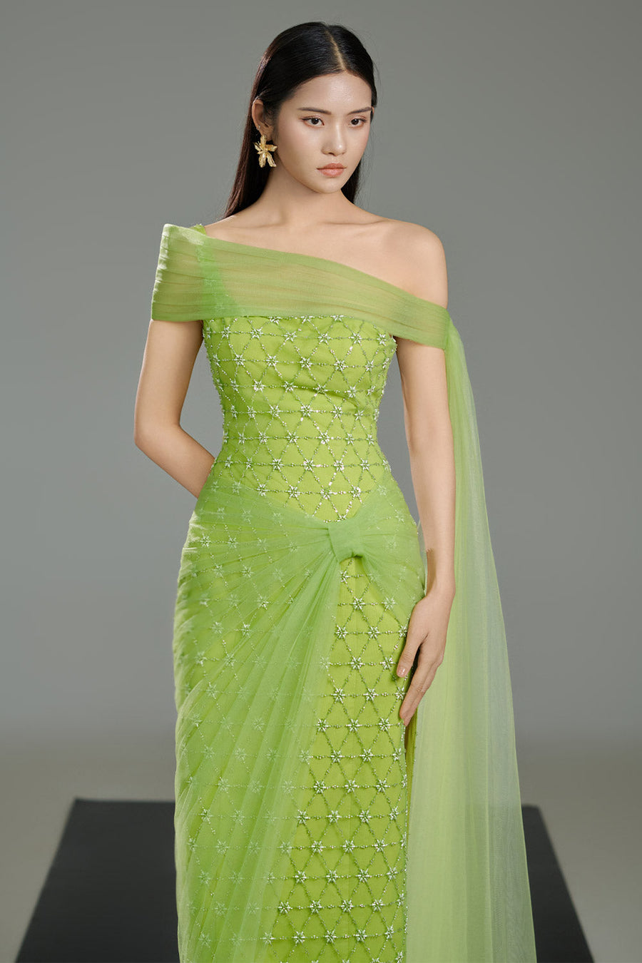 Escobar Sheath Extended Flap Polyester Maxi Dress 3