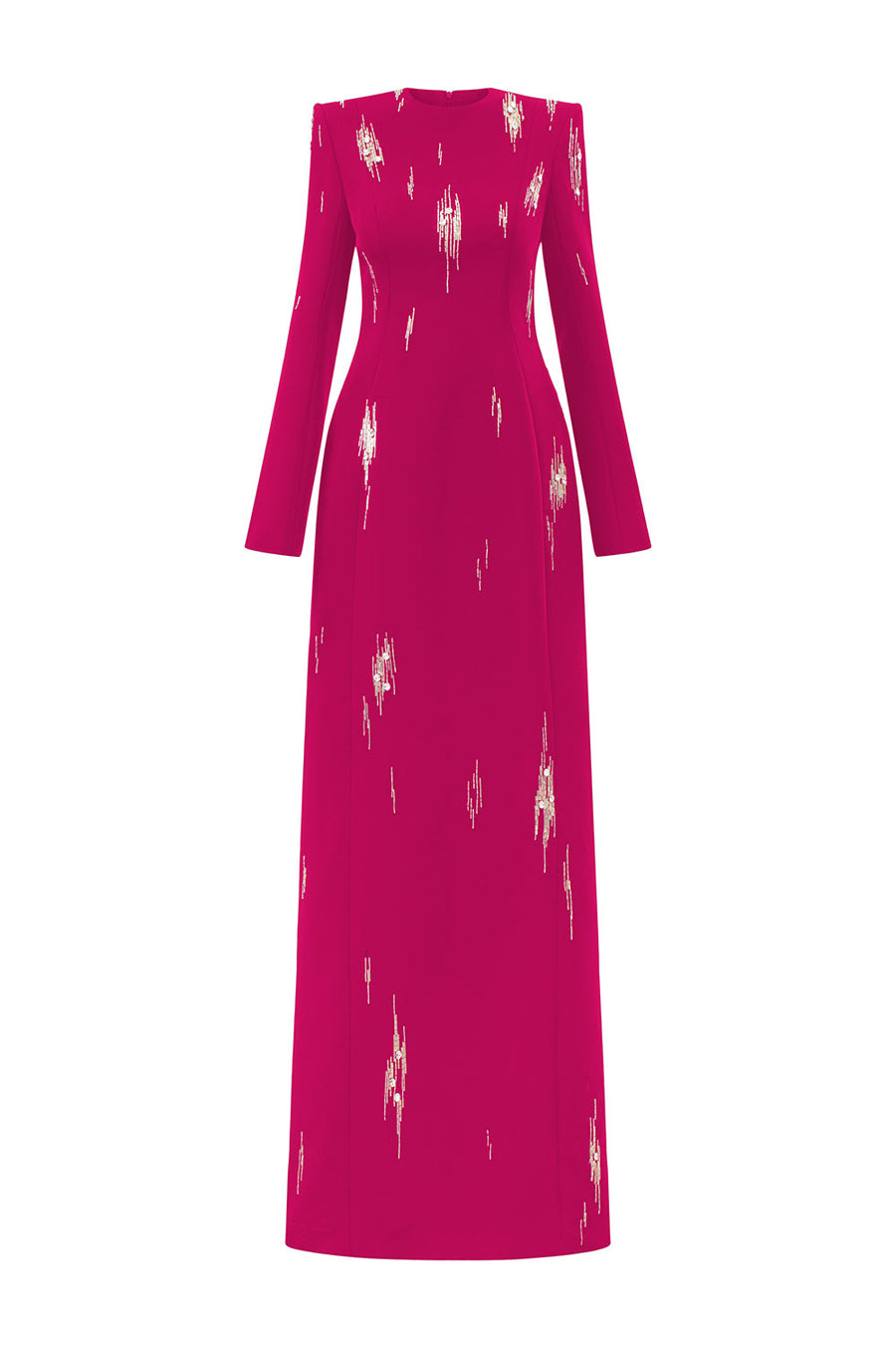 Ismael Sheath Stone Velvet Satin Floor Length Dress 10