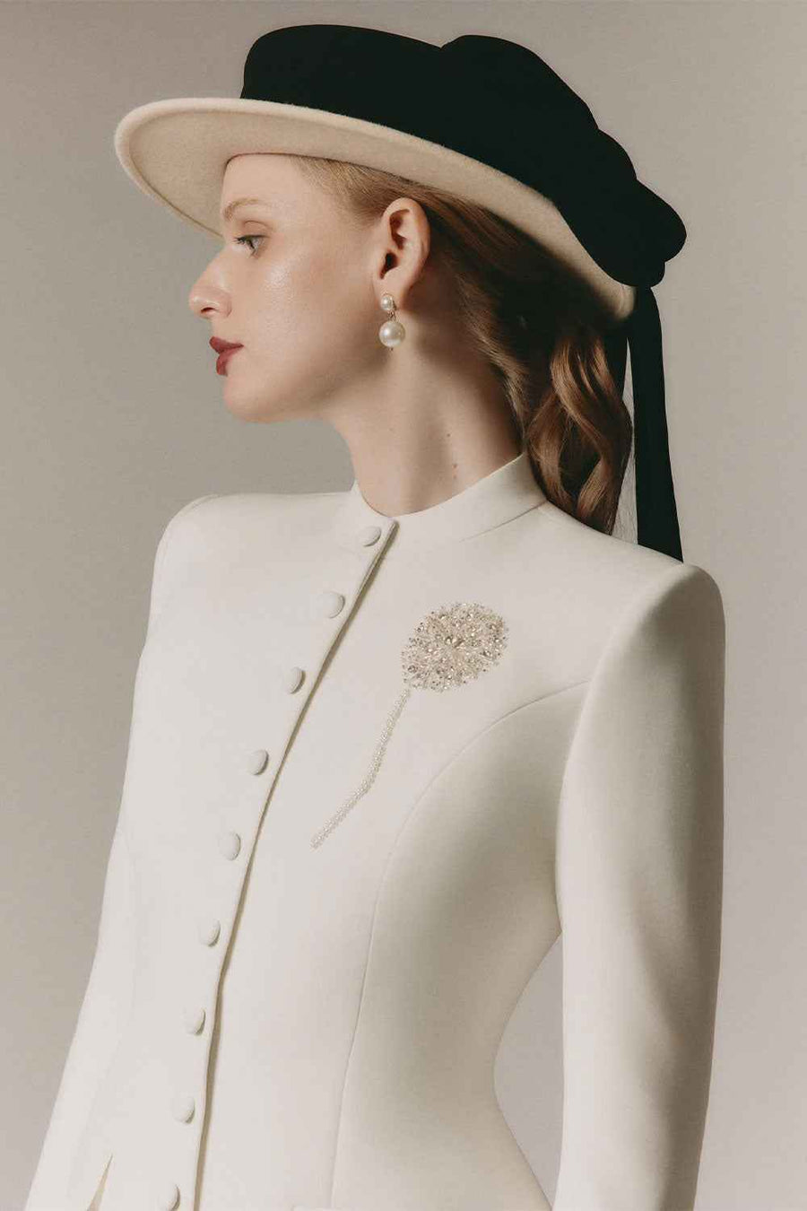 Milana Hourglass Button Poly Silk Jacket