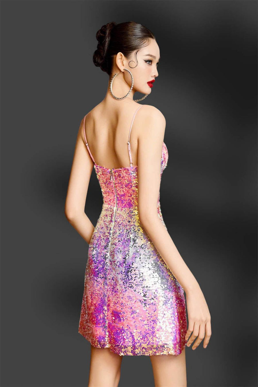 Mirage Night A-line Spaghetti Strap Sequin Mini Dress 3