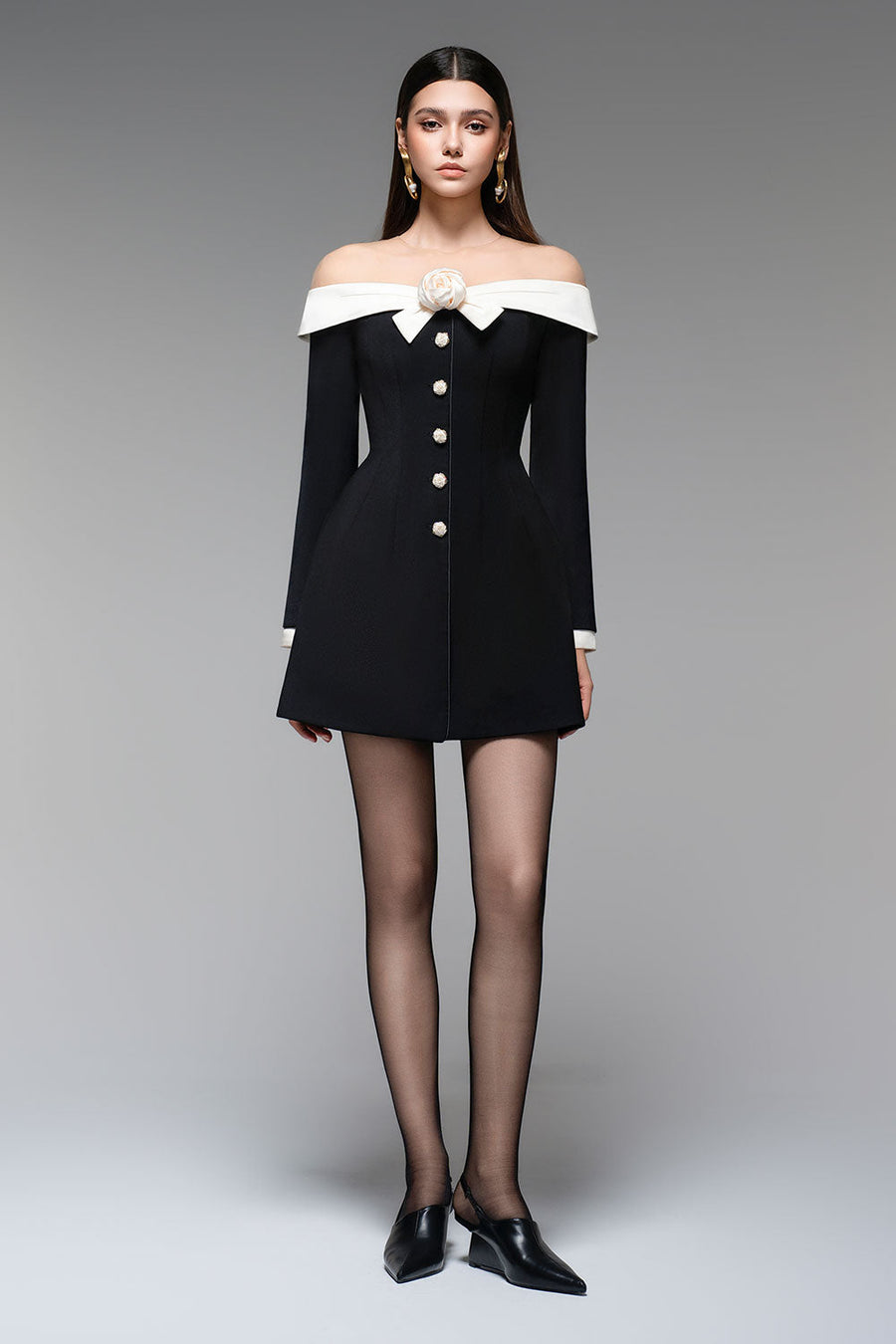 Rosey A-line Illusion Neck Polycotton Mini Dress 7