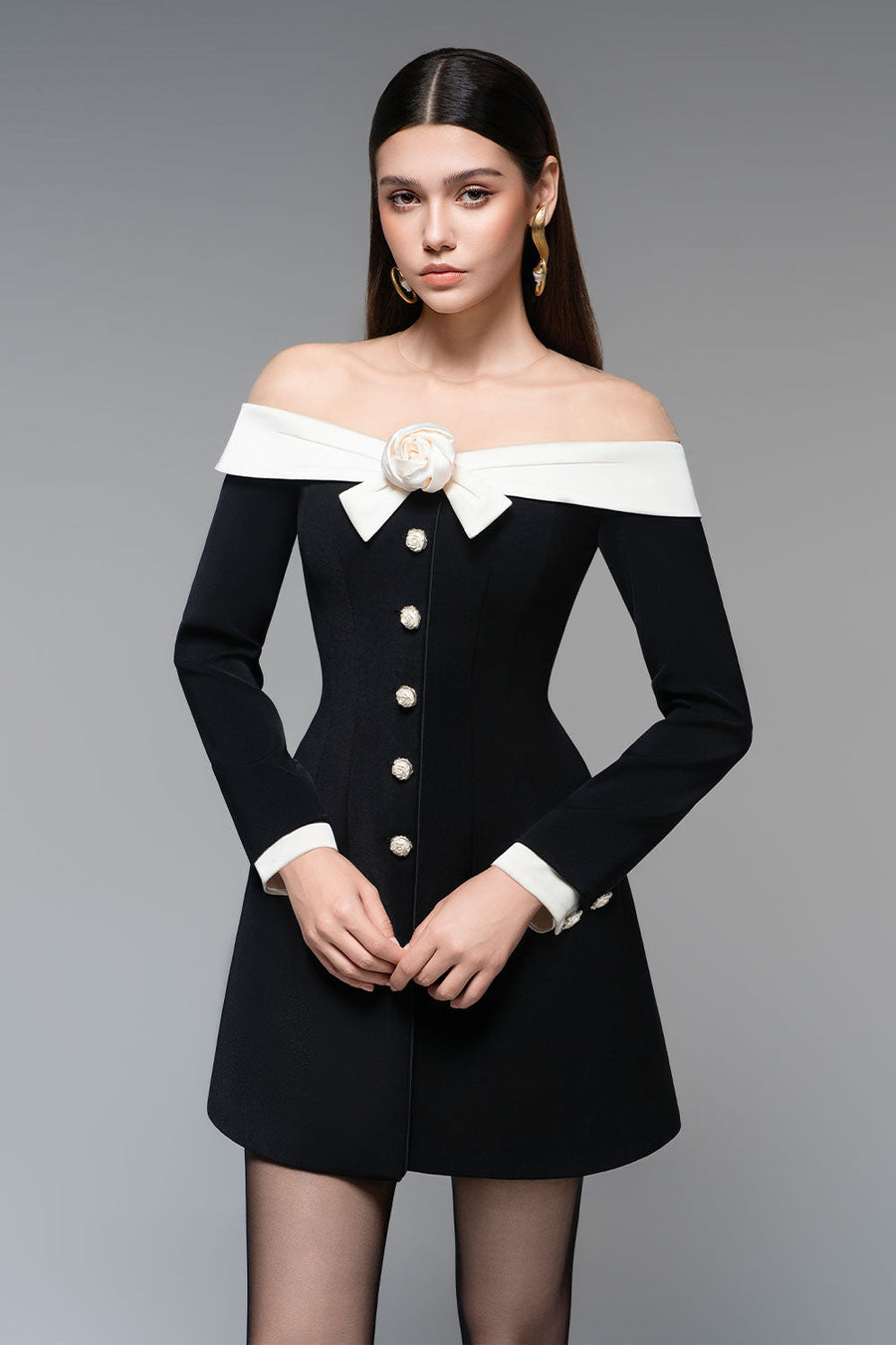 Rosey A-line Illusion Neck Polycotton Mini Dress 6