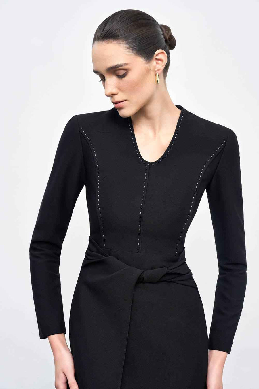 Aella Sheath Twisted Cotton Blend Midi Dress