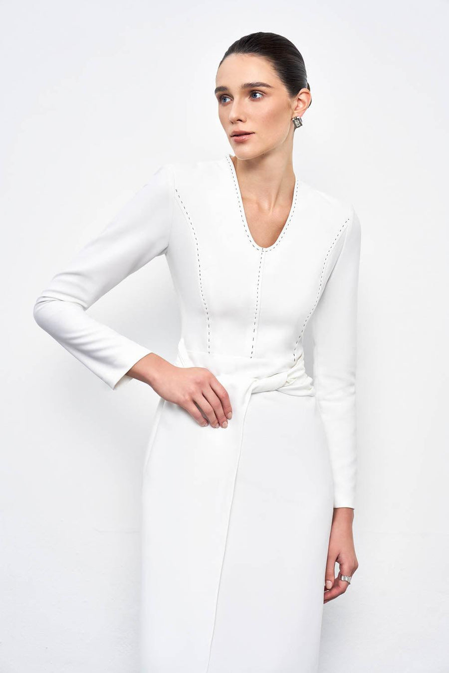 Aella Sheath Twisted Cotton Blend Midi Dress Midi Dress Eegen Studio