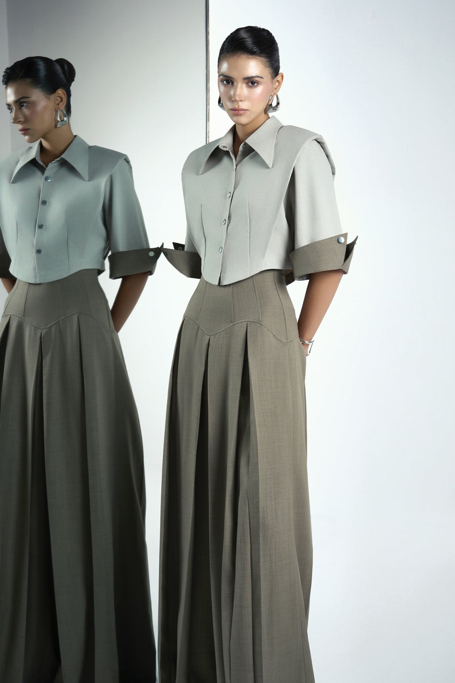 Dalia Cropped Middle Sleeved Twill Jacket 2