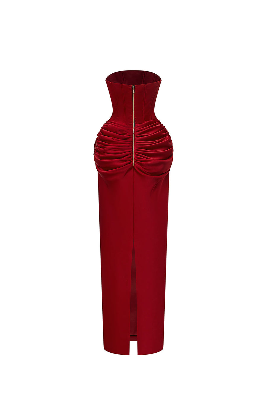 Evania Sheath Straight Across Neck Satin Floor Length Dress Gown Dress Calista de Minh Thanh