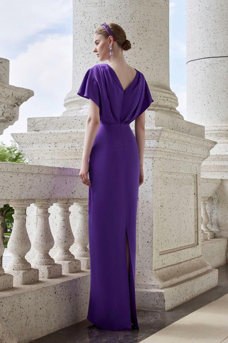 Solace Pegged V-Neck Silk Floor Length Dress Gown Dress I.H.F Atelier
