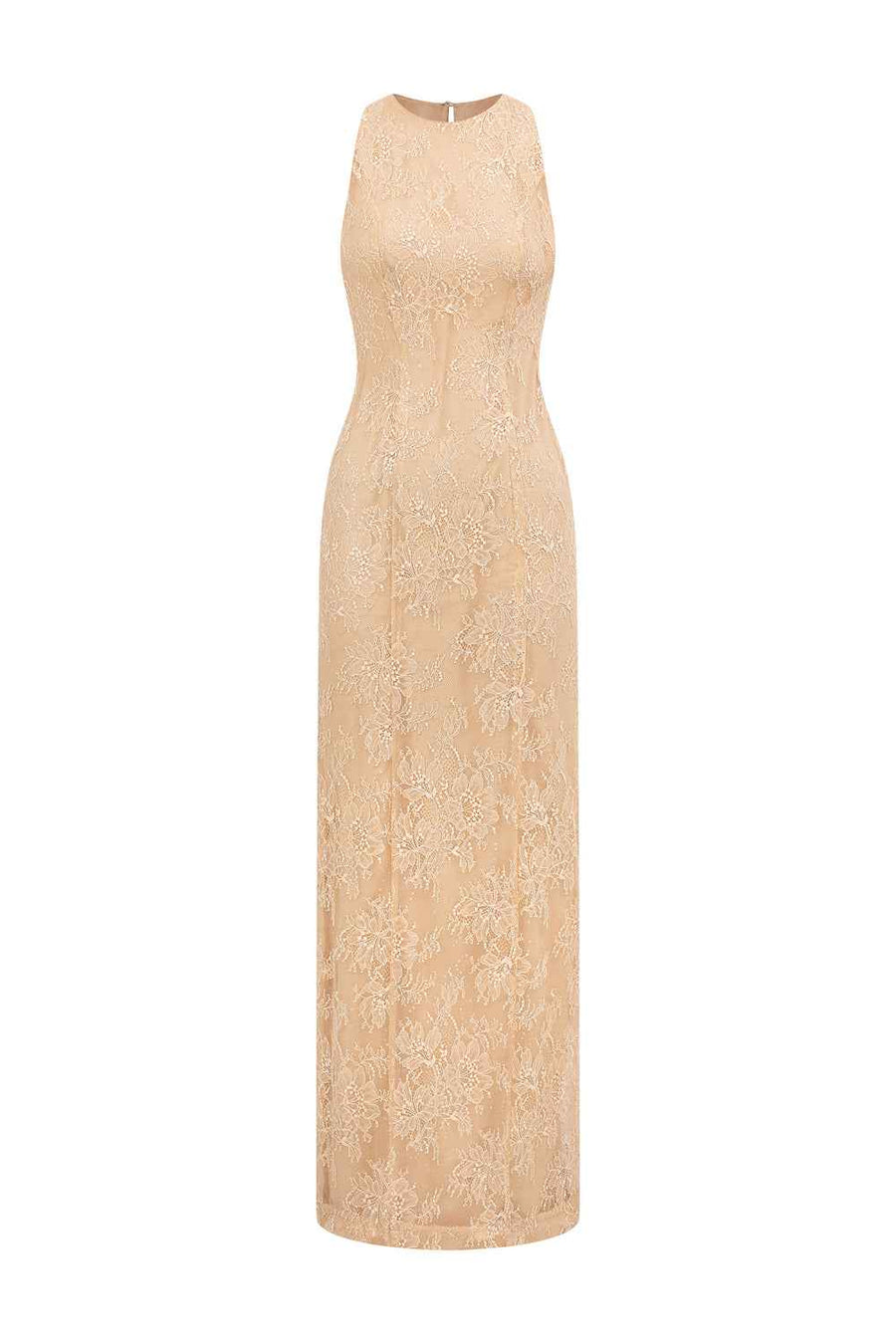 Gem Halter Lace Maxi Dress