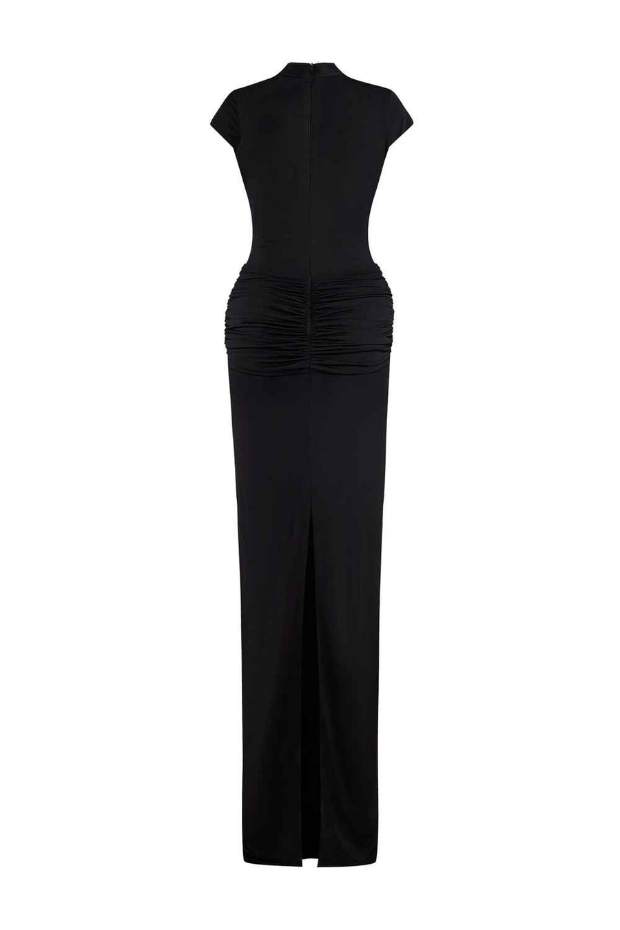 Vionna Bodycon Cap Sleeved Spandex Floor Length Dress