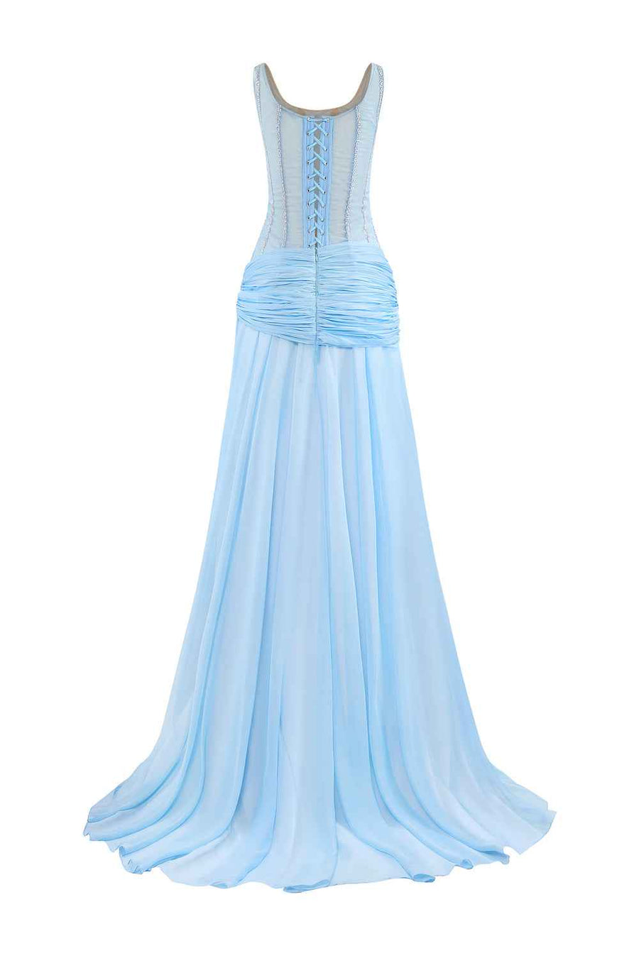 Cirelle Sheath Scoop Neck Chiffon Floor Length Dress