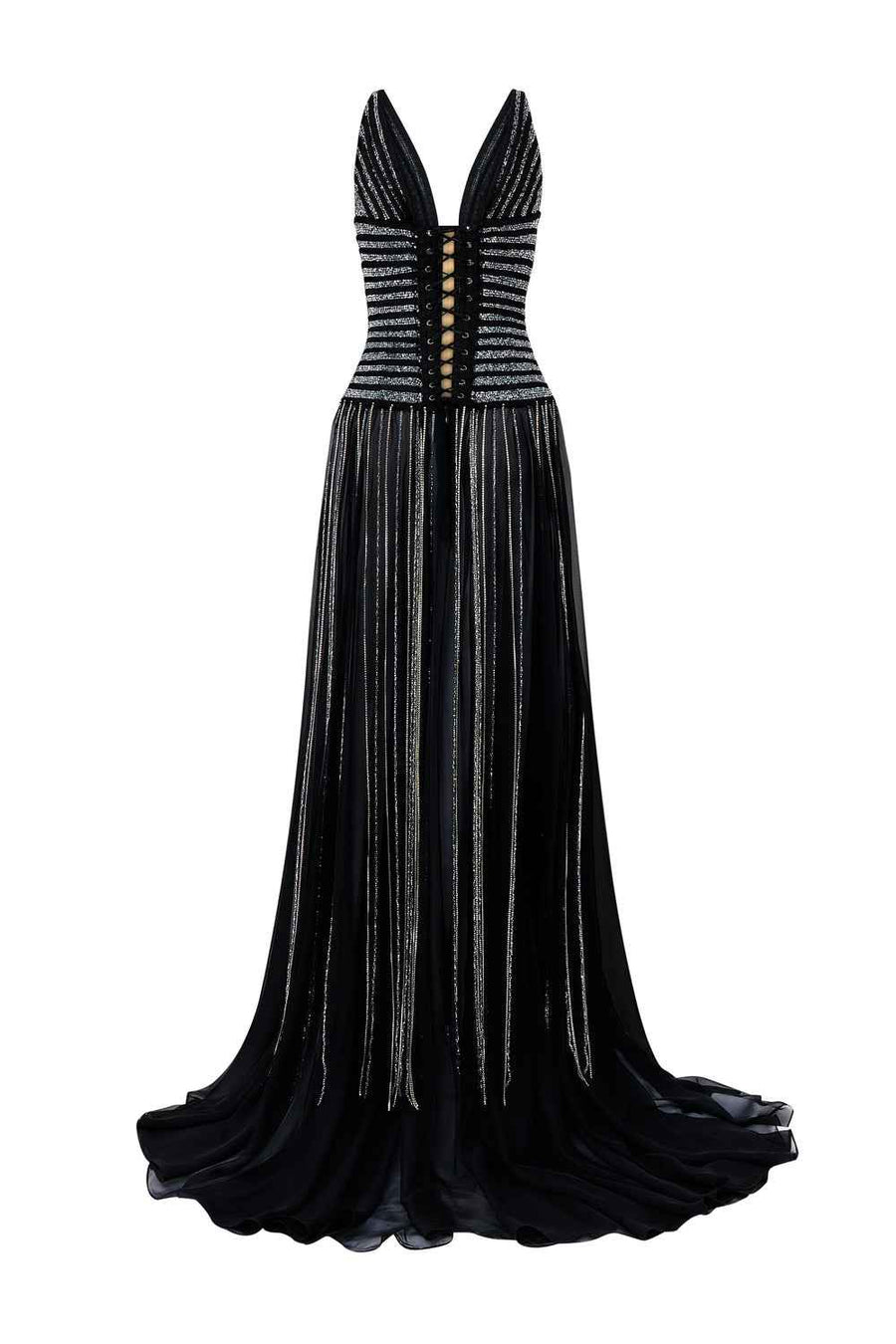 Avielle Sheath V-Neck Chiffon Floor Length Dress