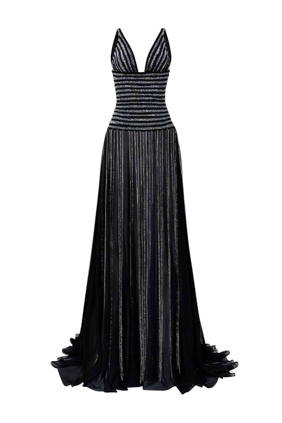 Avielle Sheath V-Neck Chiffon Floor Length Dress