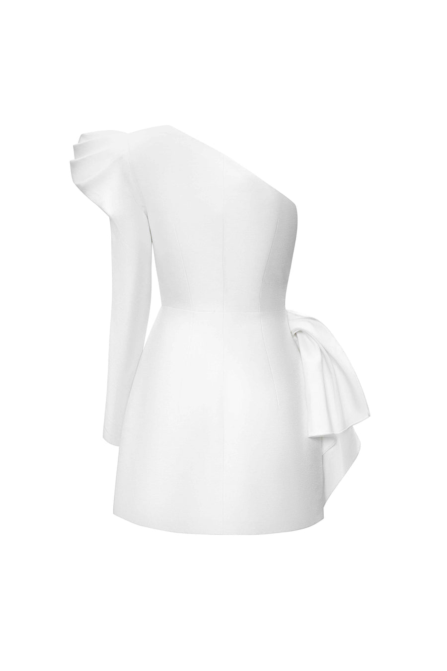 Aveline A-line One Shoulder Taffeta Silk Mini Dress