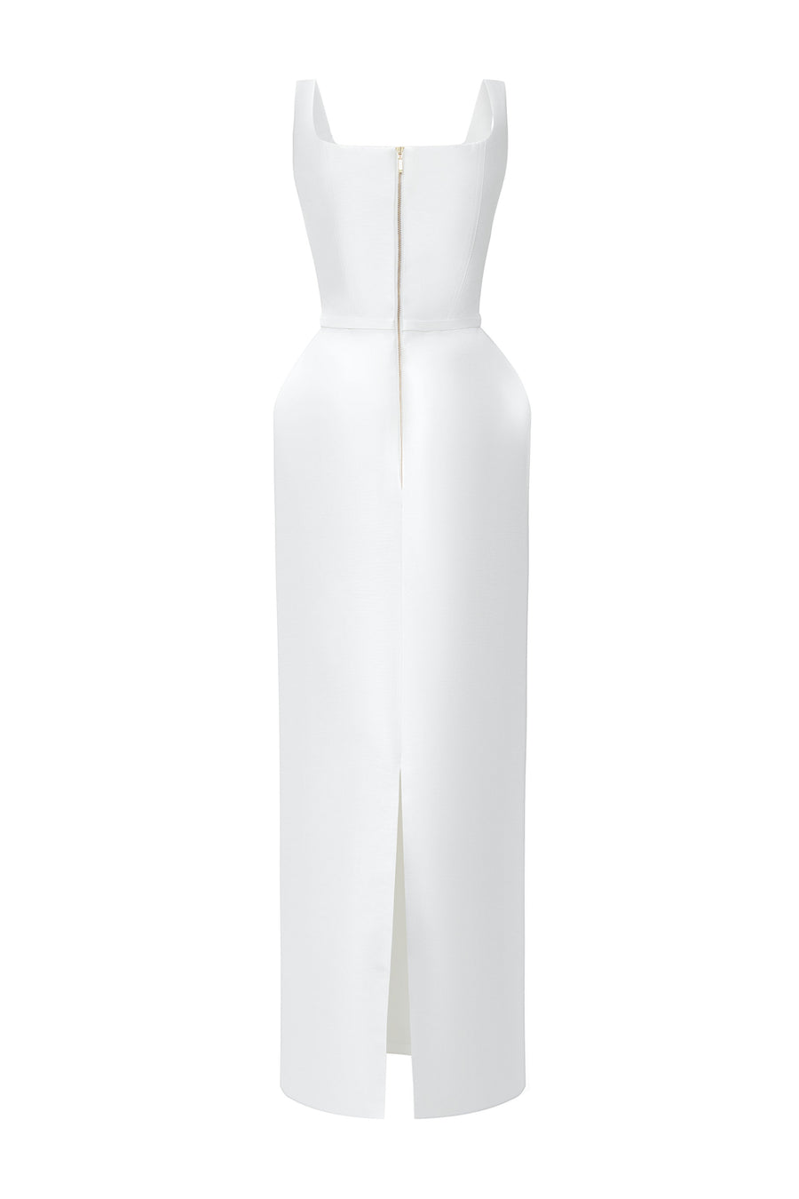 Marcele Pegged Square Neck Taffeta Maxi Dress 9