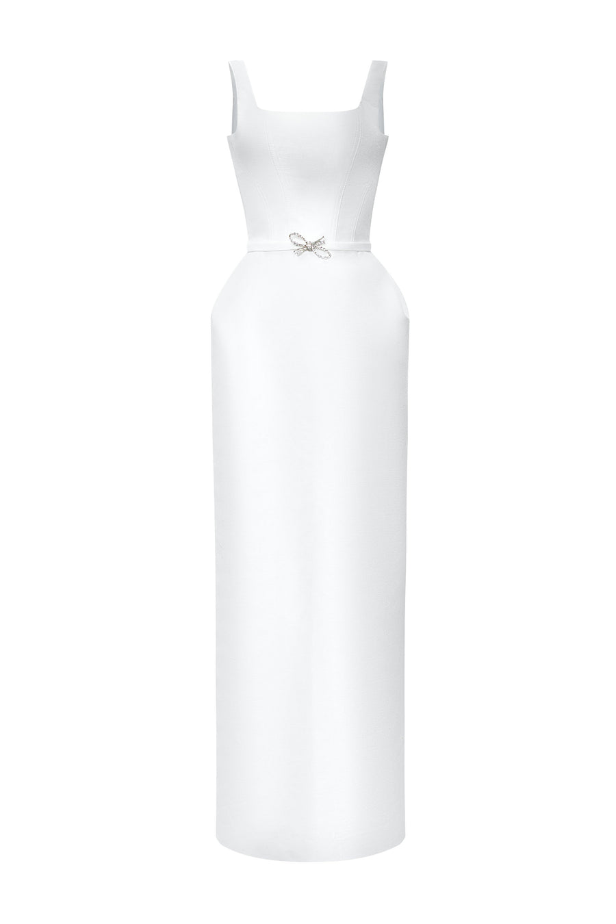 Marcele Pegged Square Neck Taffeta Maxi Dress 7