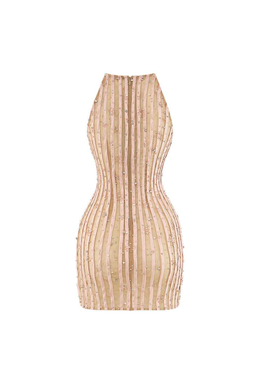 Mireya Bodycon Halter Neck Mesh Mini Dress