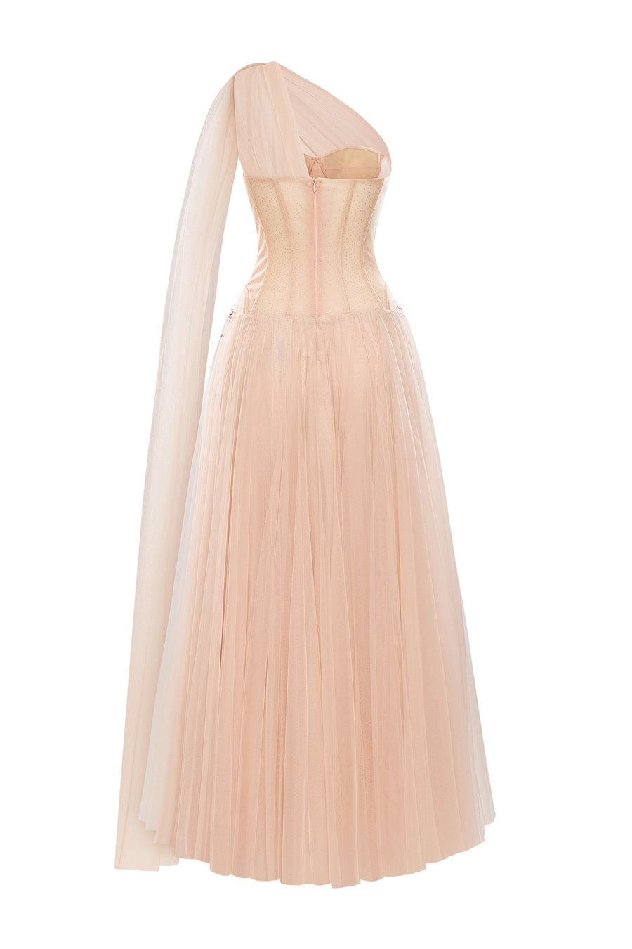 Roselith A-line One Shoulder Tulle Maxi Dress 5