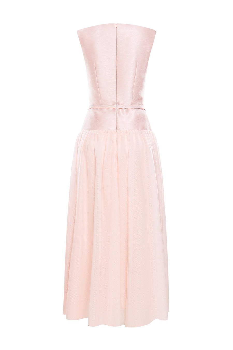 Amorette A-line Round Neck Taffeta Midi Dress 9