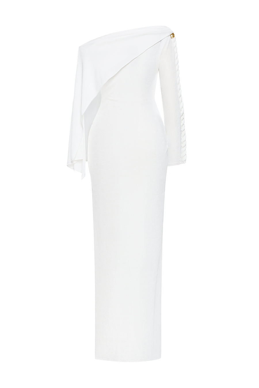 Éloress Sheath Asymmetric Sleeved Spandex Maxi Dress 3