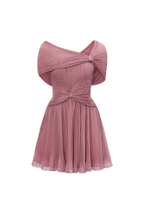 Pivonia A-line Draped Organza Mini Dress