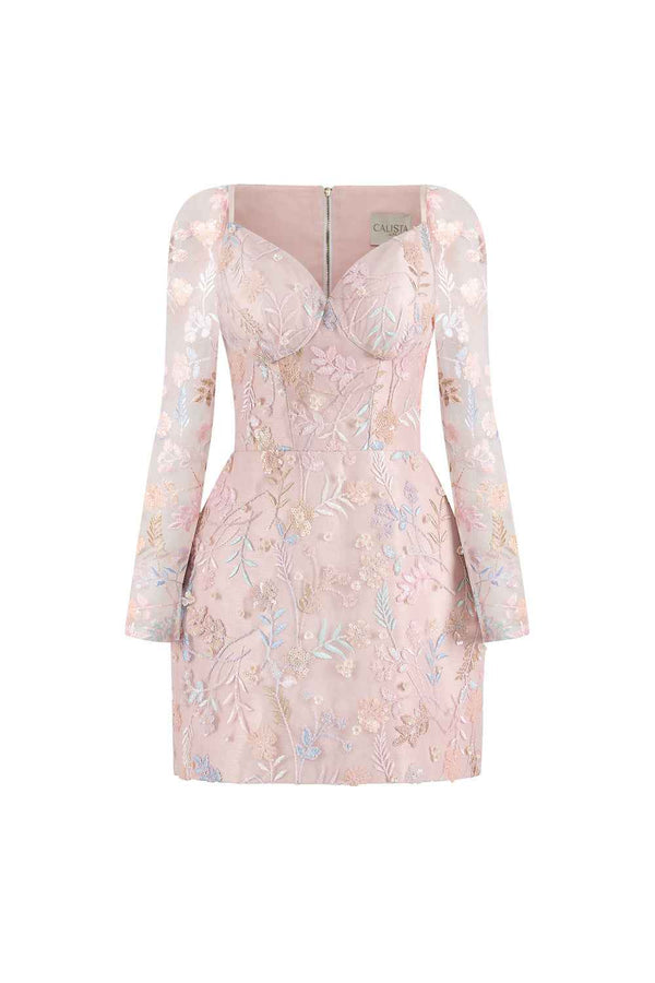 Cirelle Bodycon Sweetheart Neck Taffeta Mini Dress