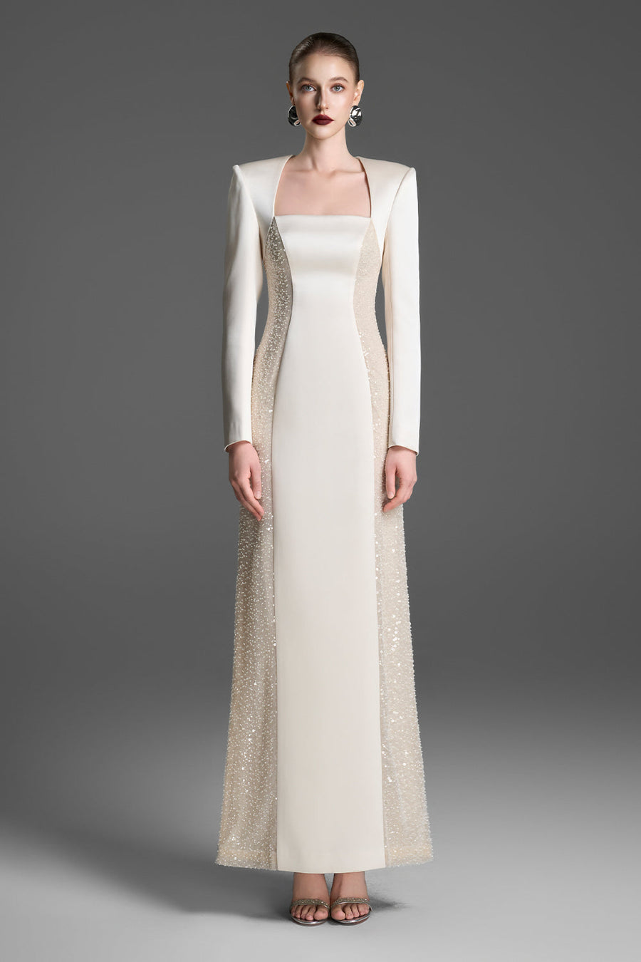Alina Square Neck Sequin Maxi Dress 1