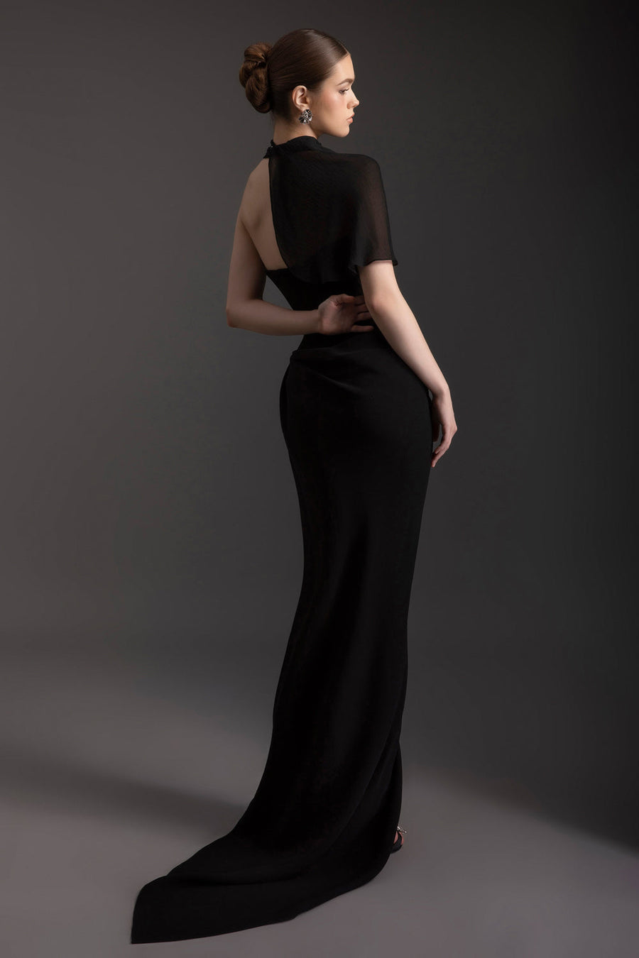 Allure Scarf Crepe Maxi Dress 3