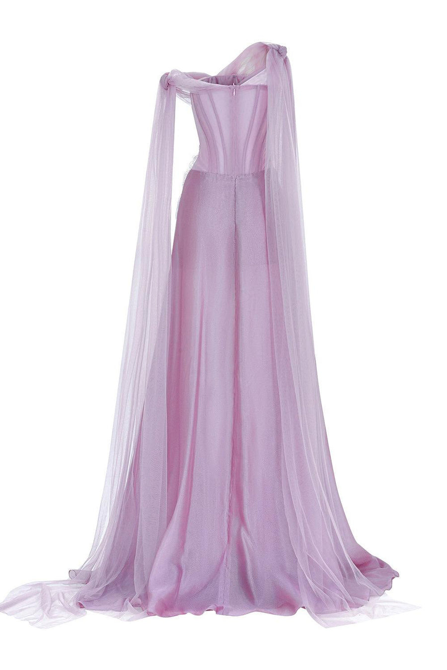 Amethyst Slit Extended Flap Chiffon Floor Length Dress Gown Dress LINH PHUNG