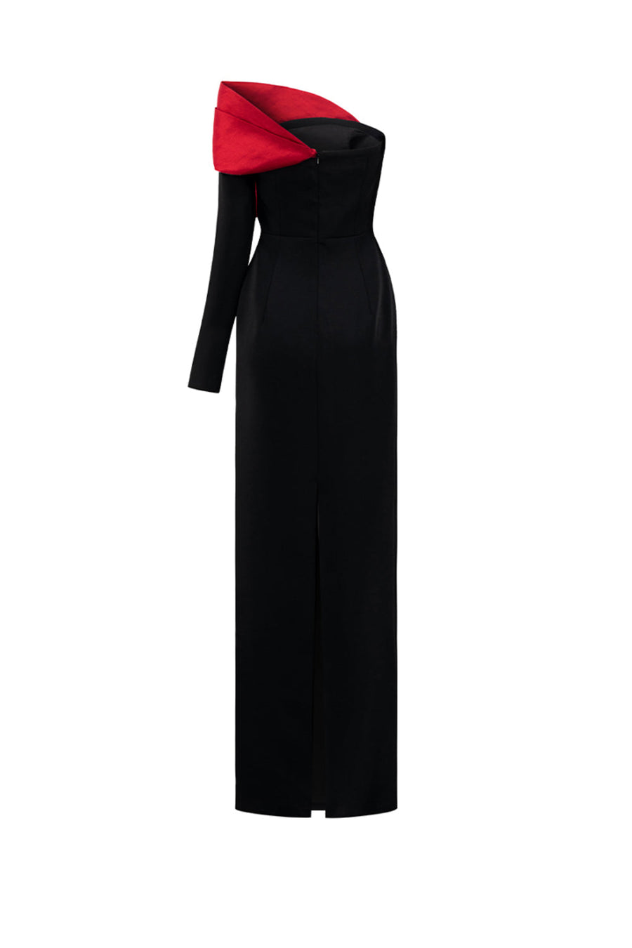 Legacy Sheath Asymmetric Sleeved Crepe Floor Length Dress 13