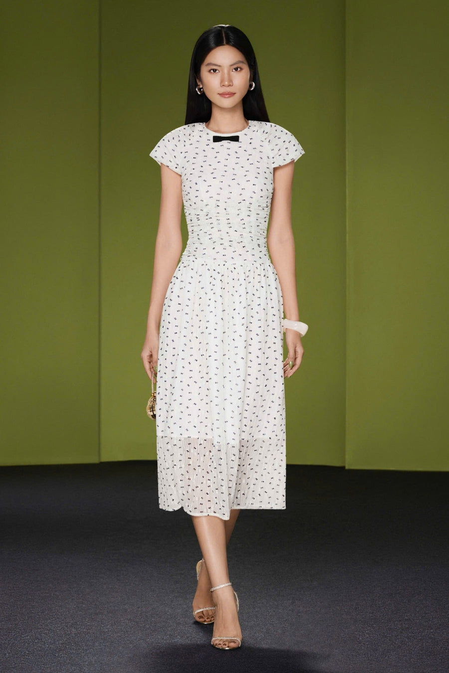 Avelisse Shirring Midi Dress 1