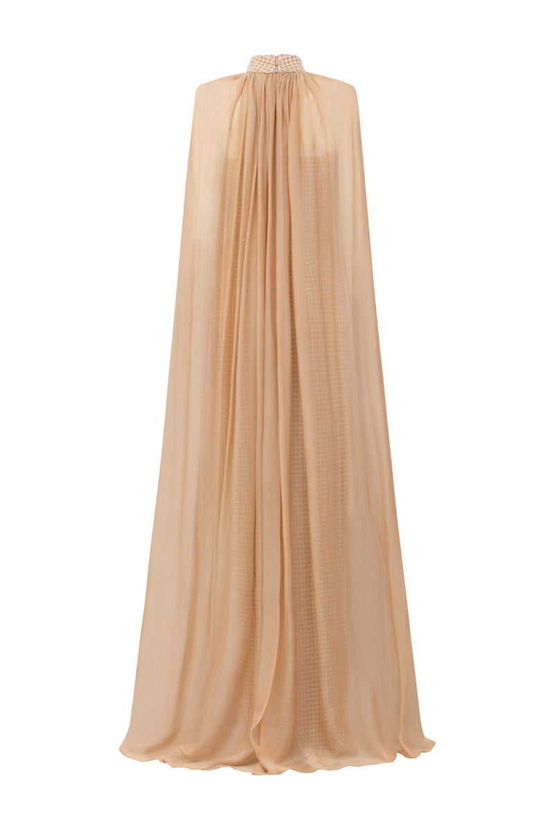 Avianna Cape Sleeves Bead Maxi Dress 4