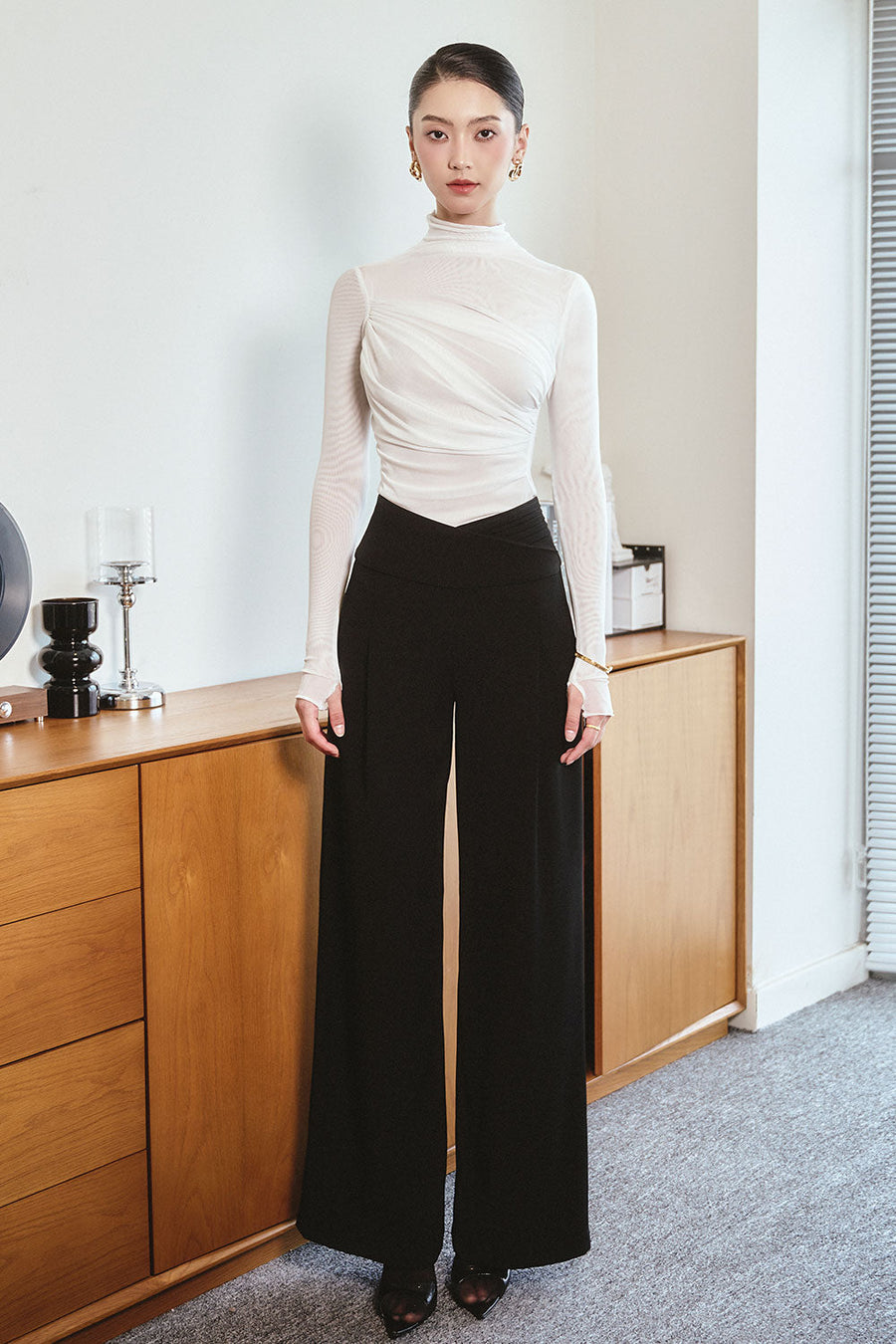 Margot Bodycon Turtle Neck Spandex Top 1