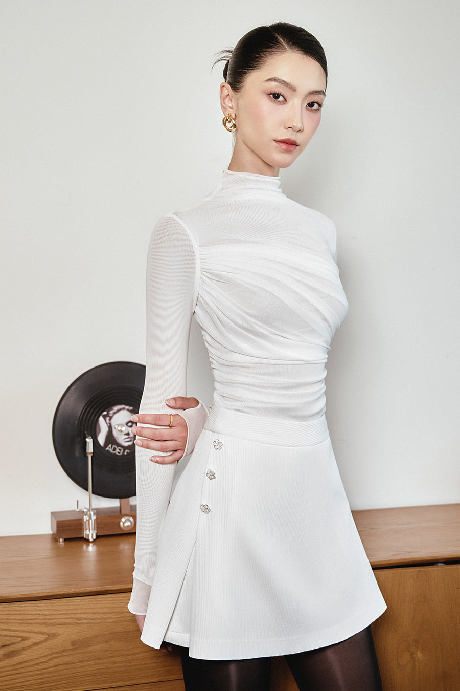 Margot Bodycon Turtle Neck Spandex Top 2
