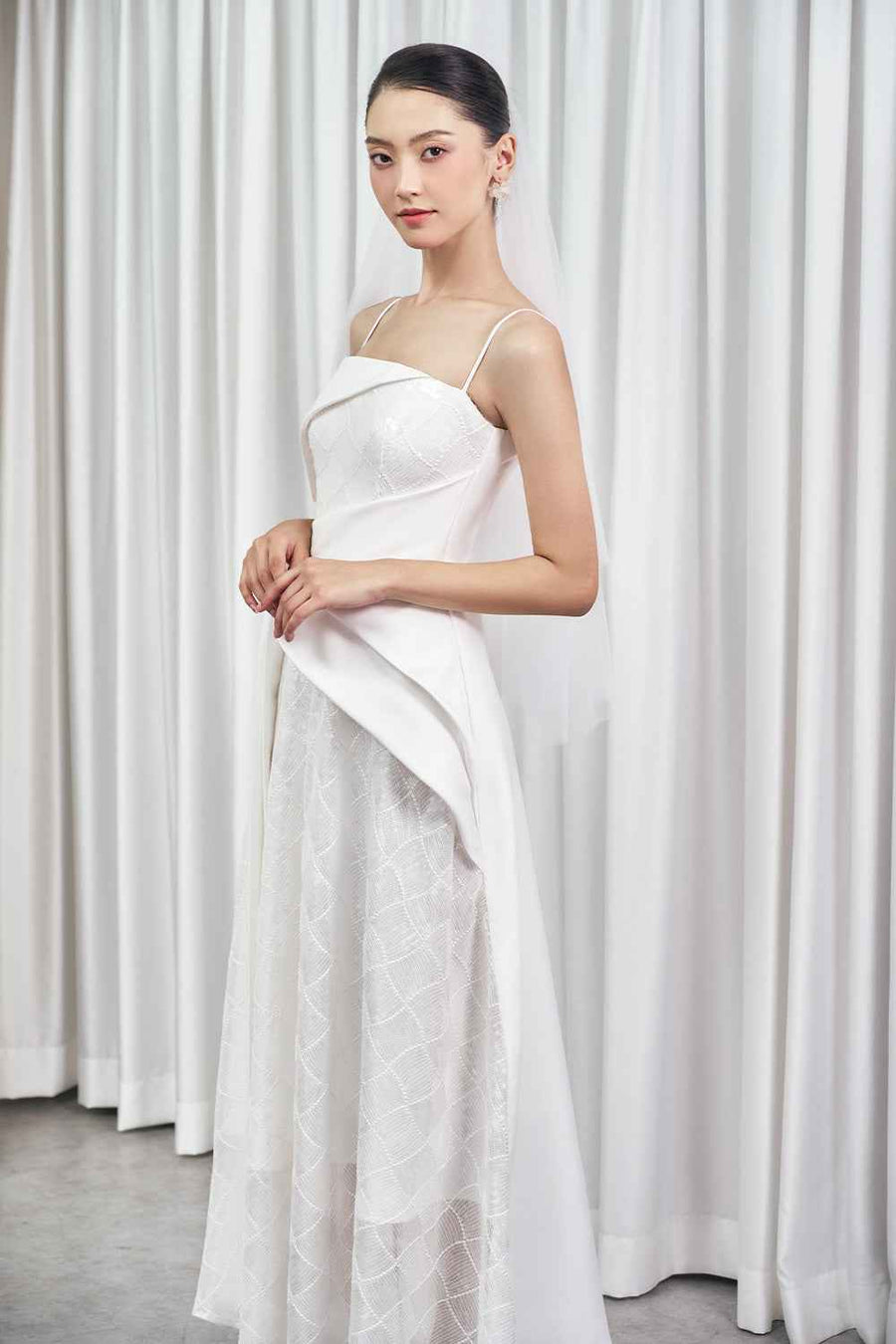 Juliet Fit and Flare Sheer Taffeta Cotton Maxi Dress Maxi Dress Larmes