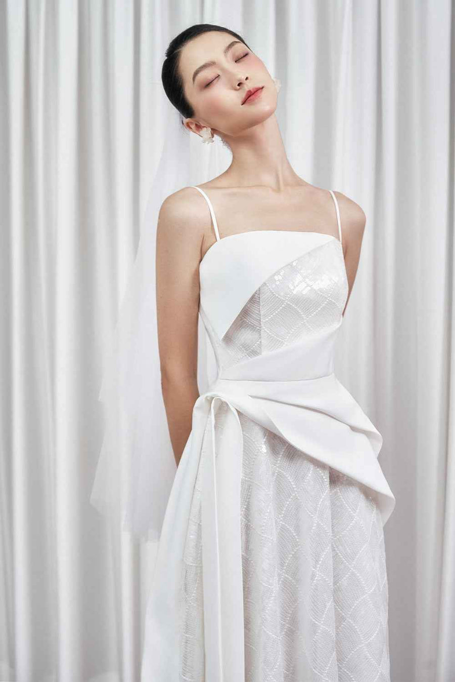 Juliet Fit and Flare Sheer Taffeta Cotton Maxi Dress Maxi Dress Larmes