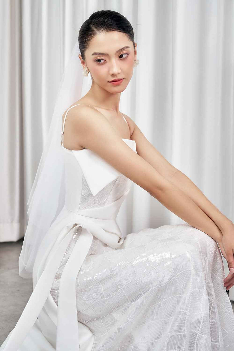 Juliet Fit and Flare Sheer Taffeta Cotton Maxi Dress Maxi Dress Larmes