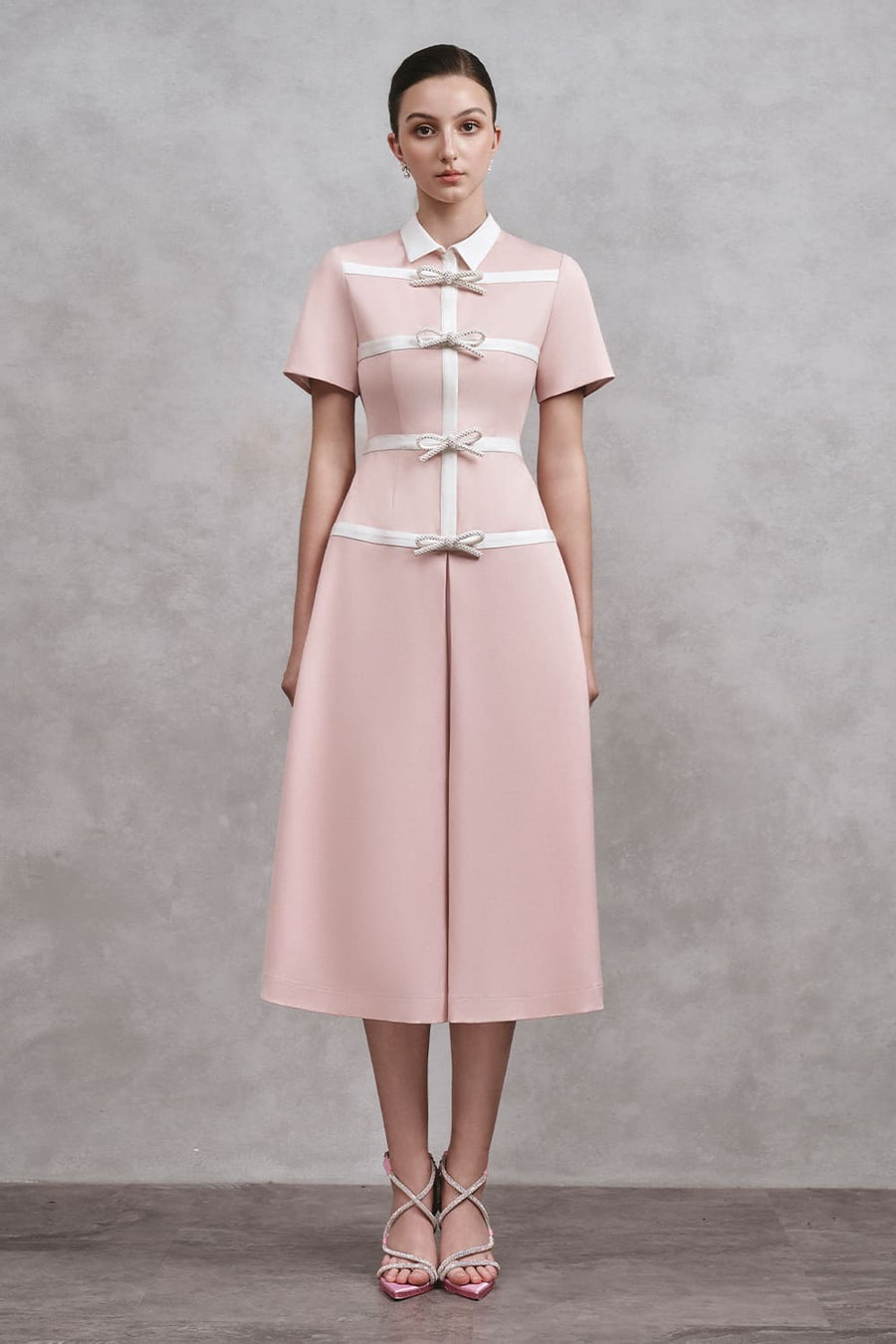 Babylon A-line Collared Neck Cotton Midi Dress Midi Dress Armous