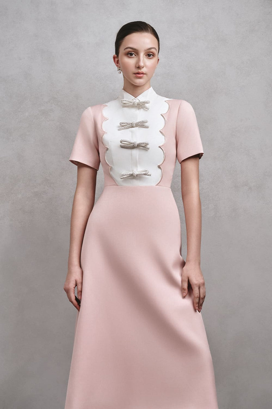 Demi A-line Collared Neck Cotton Midi Dress Midi Dress Armous