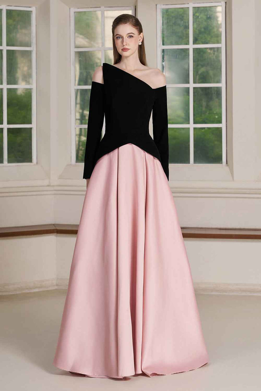 Belle Asymmetric Neck Maxi Dress