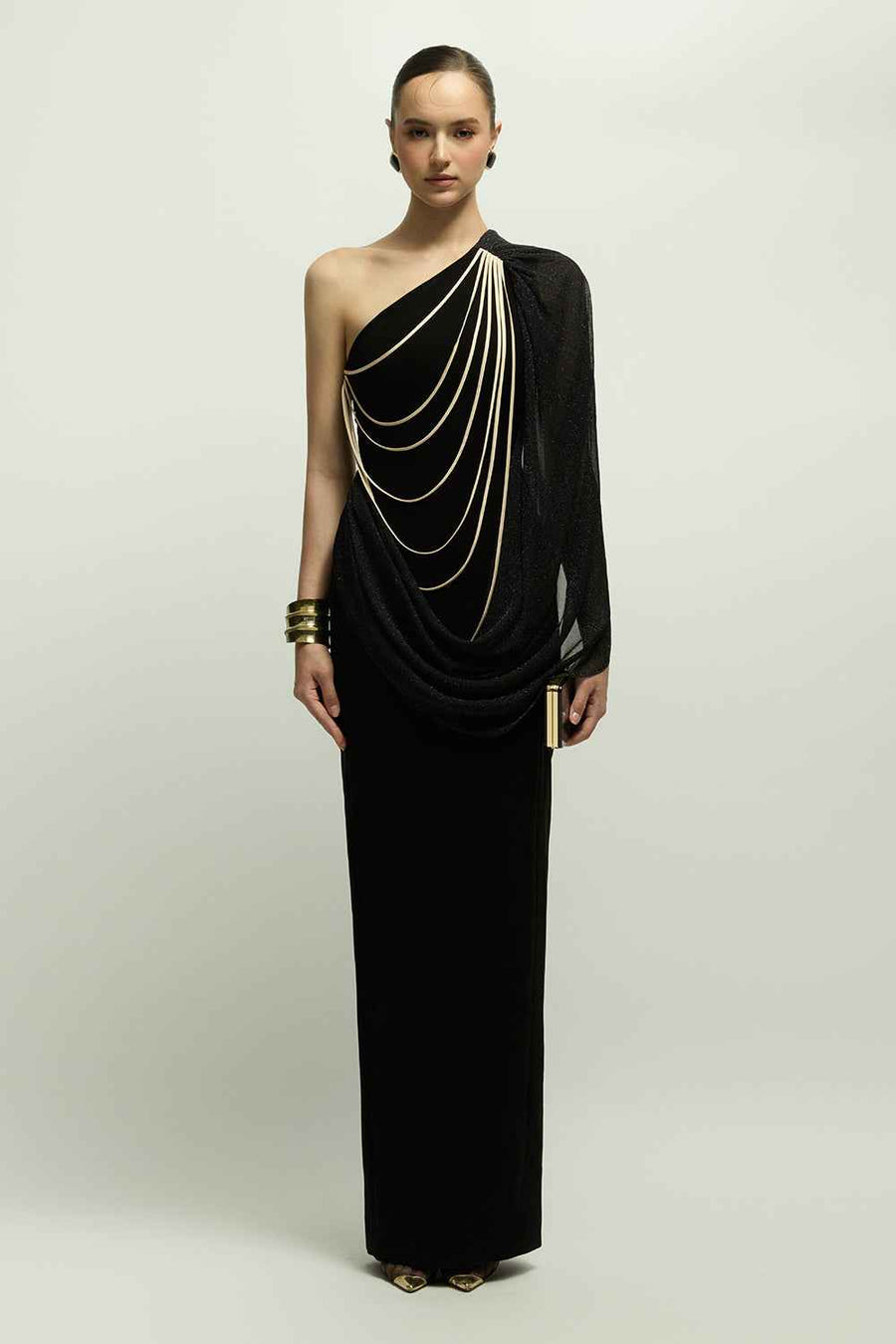 Bristol One Shoulder Chain Maxi Dress