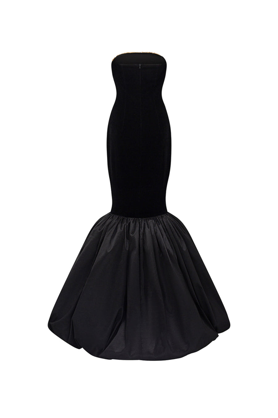 Katelyn Mermaid Straight Across Neck Velvet Floor Length Dress 10