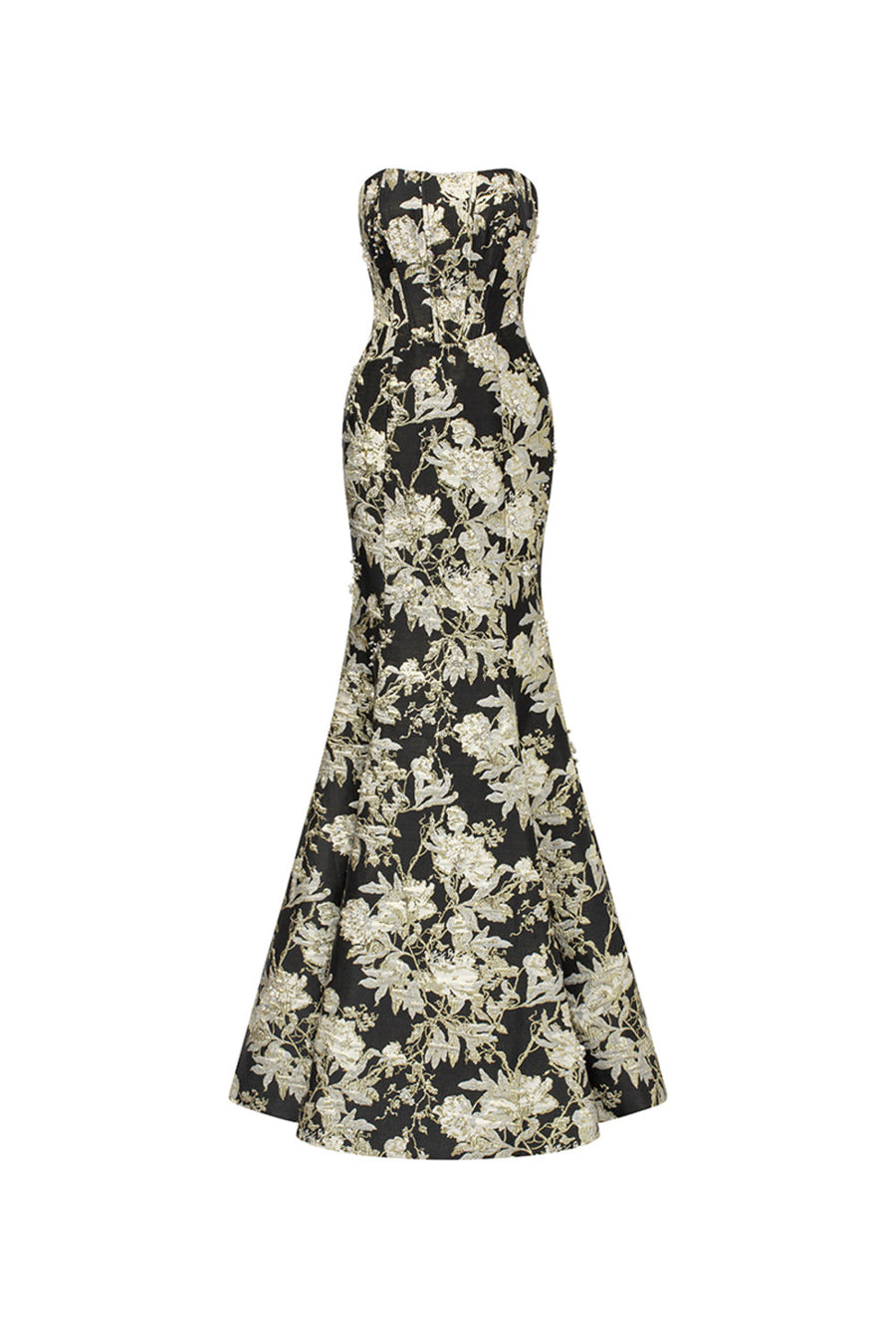Gabriela Trumpet Bouffant Sleeved Jacquard Floor Length Set 10