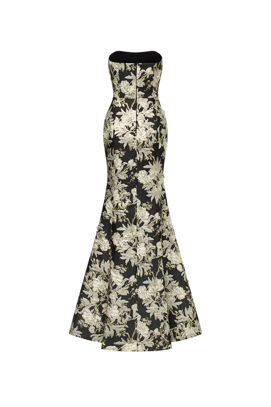 Gabriela Trumpet Bouffant Sleeved Jacquard Floor Length Set 11